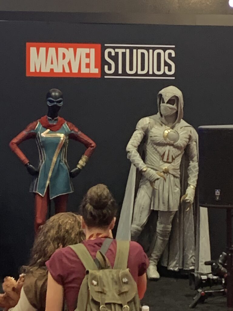 Marvel's booth on the show floor had Miss Marvel and Moon Knight costumes on display.